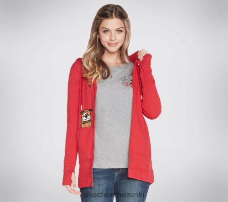 Skechers Helsinki Outlet - Skechers Bobs vaatteet pelastivat villapaita takin punainen/punainen 8XTT801610 naiset