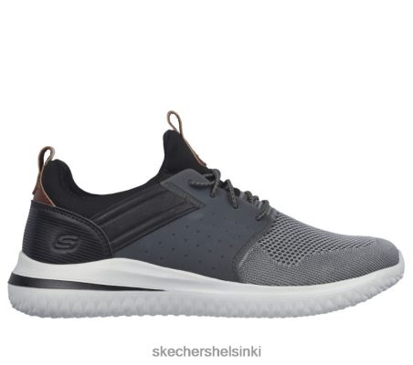 Skechers Helsinki Outlet - Skechers Delson 3.0 - Cicada harmaa/musta 8XTT802398 miehet