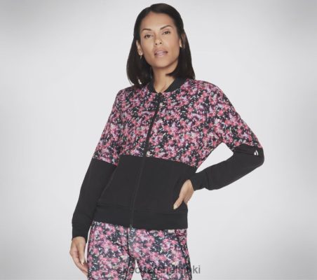 Skechers Helsinki Outlet - Skechers Fantasiakentät palautuva pommittajatakki musta/punainen/sininen 8XTT801574 naiset