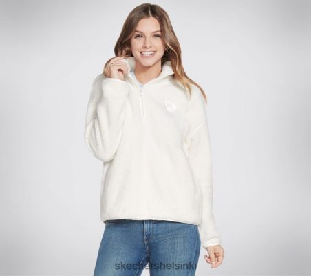 Skechers Helsinki Shoes - Skechers Bobs vaatteet halailevat 1/4 zip -pullover valkoinen 8XTT801583 naiset