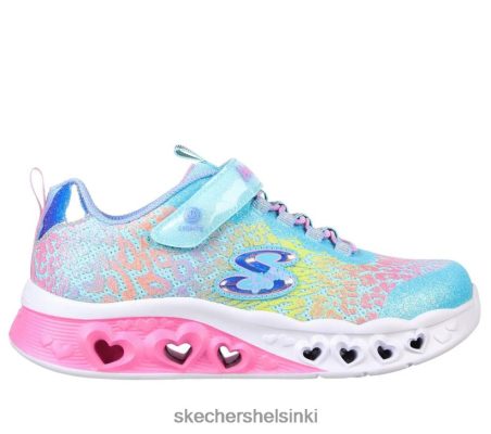 Skechers Helsinki Shoes - Skechers Flutter Heart Lights - rakastaa villiä turkoosi/multi 8XTT803083 lapset