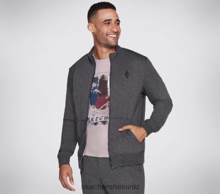 Skechers Helsinki Shoes - Skechers Hoodless huppari käy kävellä kaikkialla takkia puuhiili 8XTT802887 miehet