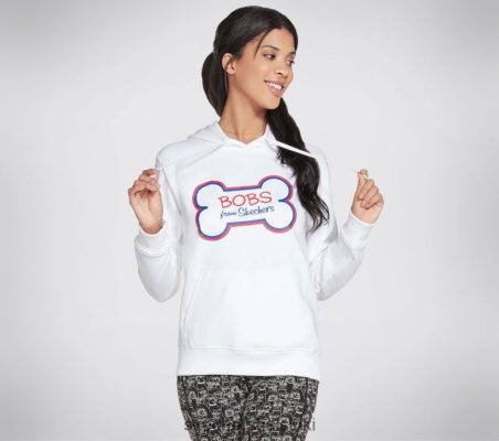 Skechers Helsinki Shoes - Skechers bobs vaatteet luun huppari valkoinen 8XTT801599 naiset