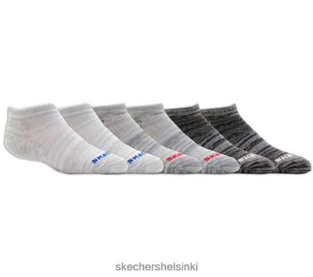 Skechers Helsinki - Skechers 6 pakkaus matalalla leikatulla ei -sukalla harmaa 8XTT803509