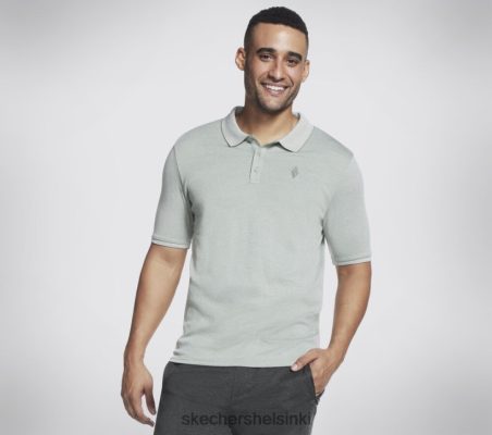 Skechers Helsinki Store - Skechers vaatteet off duty -paita vaaleanharmaa/vihreä 8XTT802876 miehet